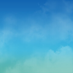 colorful cloudy deep blue sky background on a square frame