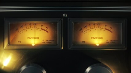 Volume unit panel meter, power amplifier indicator, analog sound level meter