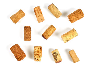 wine corks isolated on white background
