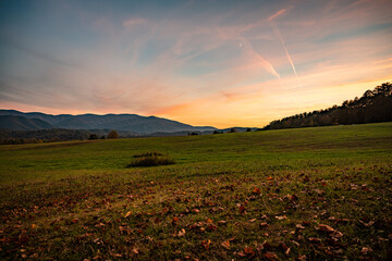Cades Cove Field at Sunset