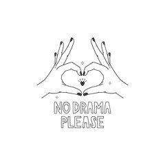 Hand heart and inscription. Handwritten lettering 