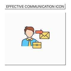 Sender color icon. Initiates communication, sending messages. Communicator. Effective communication concept. Isolated vector illustration