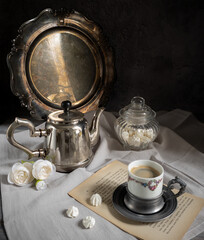 Vintage style breakfast still life