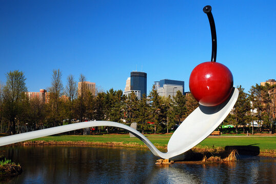 Cleas Oldenburg's Spoonbridge and Cherry is  on display  at Minneapolis Museum of Art