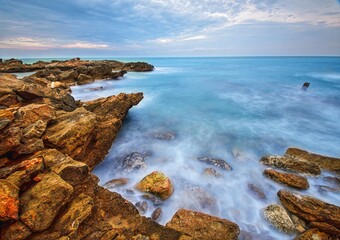 rocky coast of the sea