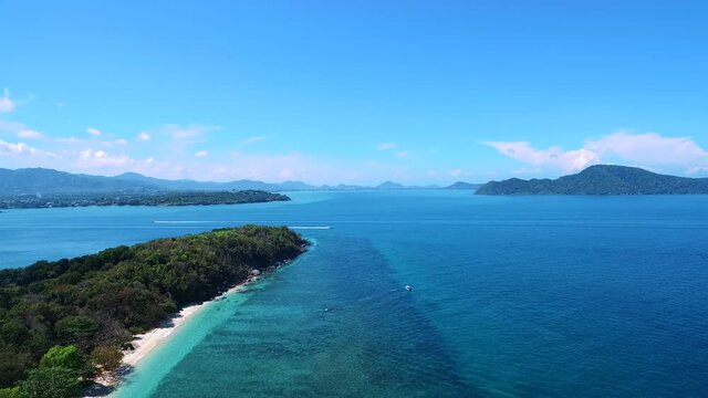 Pattaya,Koh Samui,Phuket ,Patong, Koh Phiphi,koh lipe,koh phangan,Thailand : Aerial drone video is a very famous tourist destination on summer.