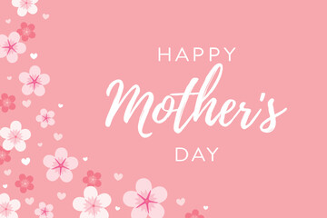 Fototapeta na wymiar Handwritten Happy Mother's Day, Mother's Day Background, Vector Illustration Background
