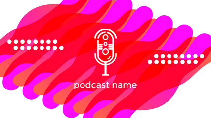 ABSTRACT TEMPLATE PODCAST MICROPHONE GRADIENT COLOR  DESIGN BACKGROUND VECTOR. GOOD FOR COVER DESIGN, BANNER, WEB,SOCIAL MEDIA