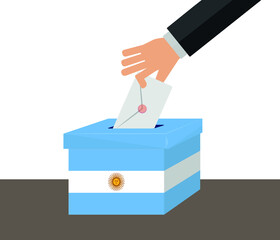 Argentina Elections Vote Box Vector Work. People voting.