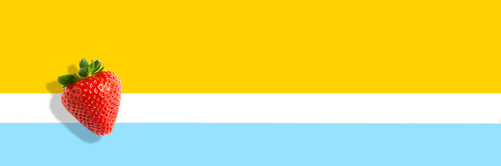 Fresh red strawberry overhead view