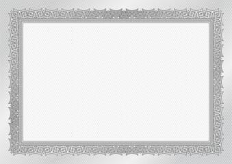 Certificate diploma template. Grayscale gradient vector stock background texture. Changable outline and background colors. For schools, online cources, web design and achievments. Silver theme.
