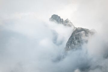 Mountain Peaks in the Clouds