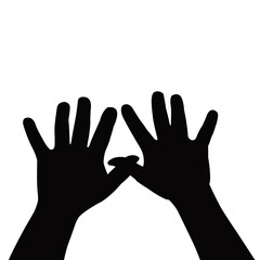 two hands silhouette vector