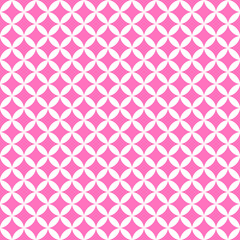 : vector geometric pattern in the form of a white grid on a pink background. + endless texture in retro style