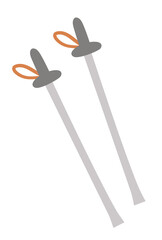 Vector walking sticks. Nordic trekking equipment isolated on white background. Outdoor healthy sport or activity icon. Hiking accessory illustration.