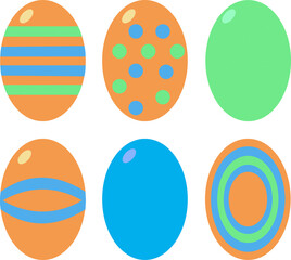 Vector decorated Easter eggs on white background