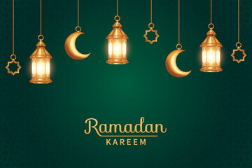 Elegant ramadan kareem with realistic 3d decorative festival. Islamic background suitable for Ramadan, Eid al Adha, Eid al Fitr.