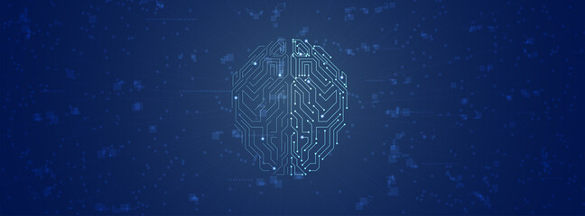 Conceptual technology illustration of artificial intelligence - obrazy, fototapety, plakaty