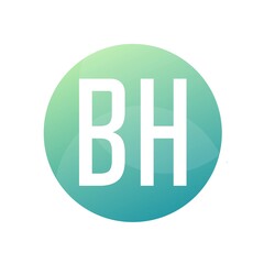 BH Letter Logo Design With Simple style
