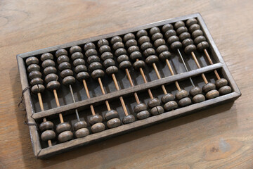 Old and dirty wood abacus