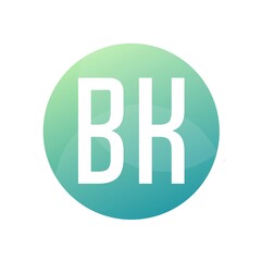 BK Letter Logo Design With Simple style
