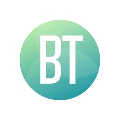 BT Letter Logo Design With Simple style