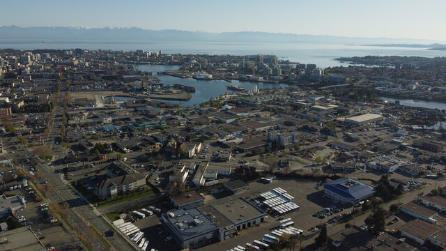 Downtown Victoria, BC Aerial Drone Shot