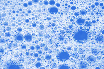 Foam bubbles abstract blue background