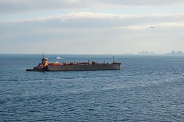 oil tanker near Miami coast line