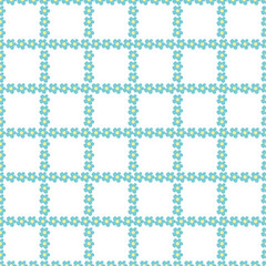 Abstract ditsy daisy check seamless pattern. Floral vector  grid all over print on white background.