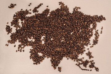 continent europe made of coffee beans