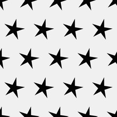 Obraz premium Seamless black stars pattern. Vector wallpaper with stars.