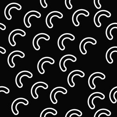 Seamless half of circles pattern. Black background and white shapes ornament.