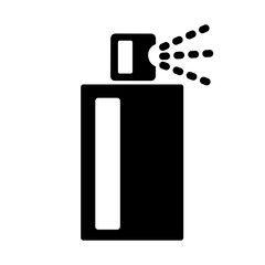 bottle spray black and white simple icon illustration, antiseptic sanitizer use