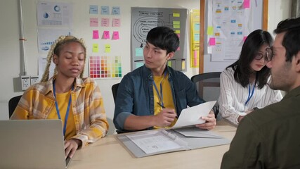 Asian startup business people team do job interview candidate for the job position