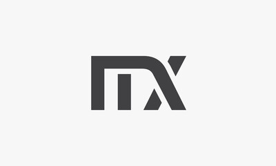 MX letter logo concept isolated on white background