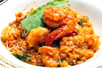 Prawn risotto with grated parmesan