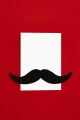 happy father day, black mustache and envelope