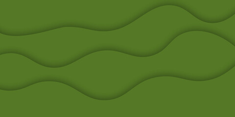 Green abstract minimal wave paper cut background design