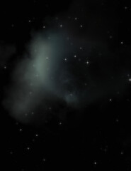 Fototapeta premium Star field in galaxy space with colorful nebula. Sci fi background of deep space. Ethereal wallpaper.
