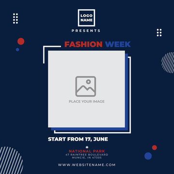Modern fashion social media post, social media post, blue and red post