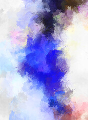Wall art. Unique and creative illustration. Brush stroked painting. Abstract background of colorful brush strokes. Brushed vibrant wallpaper. Painted artistic creation.