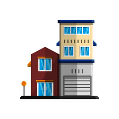 vector illustration of house decorated with hotel elements