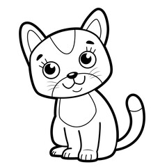 Coloring book or page for kids. Black and white vector illustration