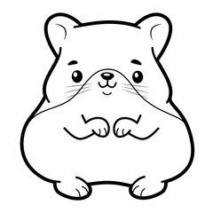 Coloring book or page for kids. Black and white vector illustration