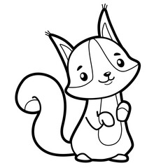 Coloring book or page for kids. Black and white vector illustration
