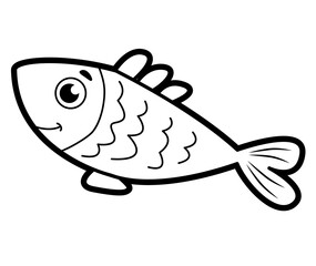 Coloring book or page for kids. Black and white vector illustration