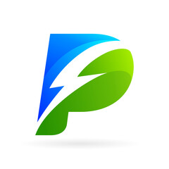 power logo letter p concept - obrazy, fototapety, plakaty