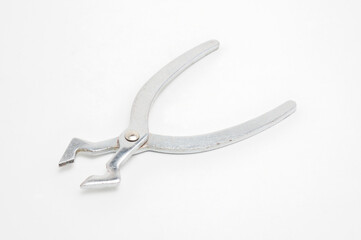 Metal sugar cutters on white background