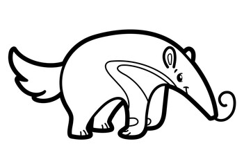 Coloring book or page for kids. Black and white vector illustration